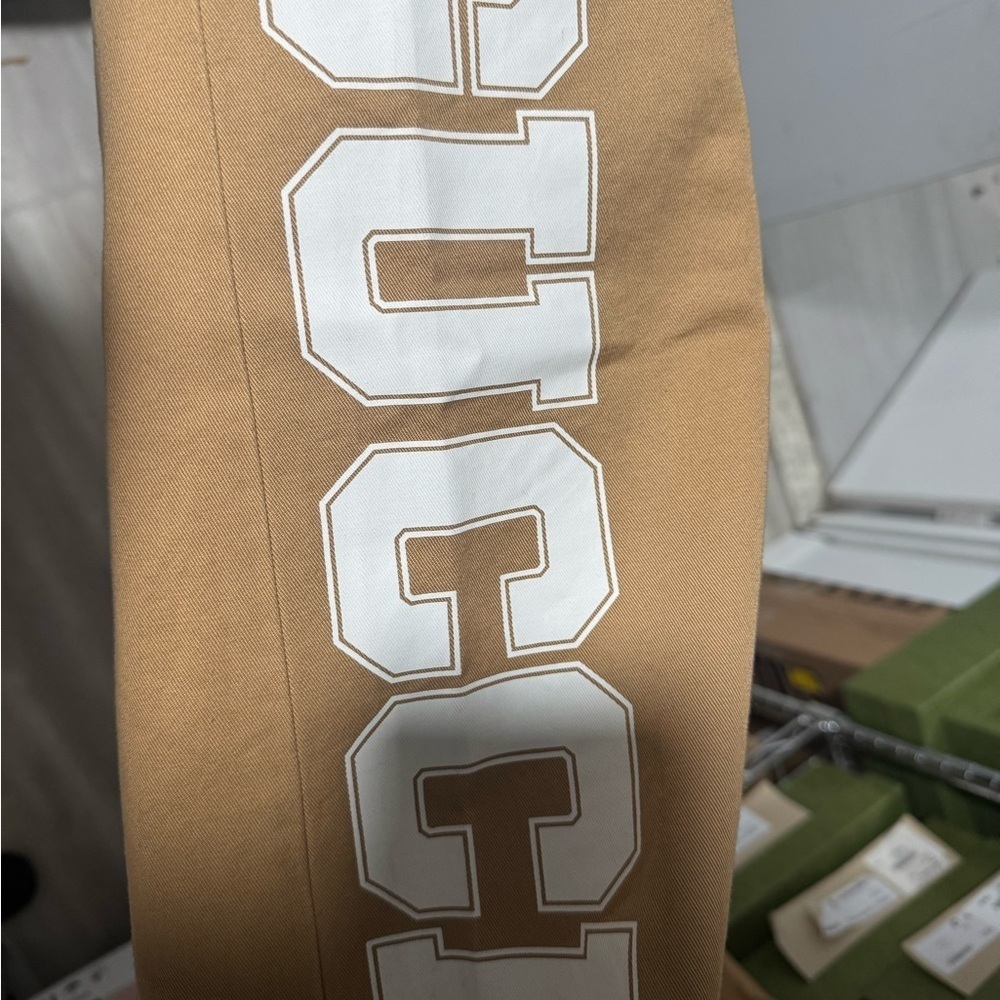 Gucci Tan Joggers with White Logo - Picture 6 of 10